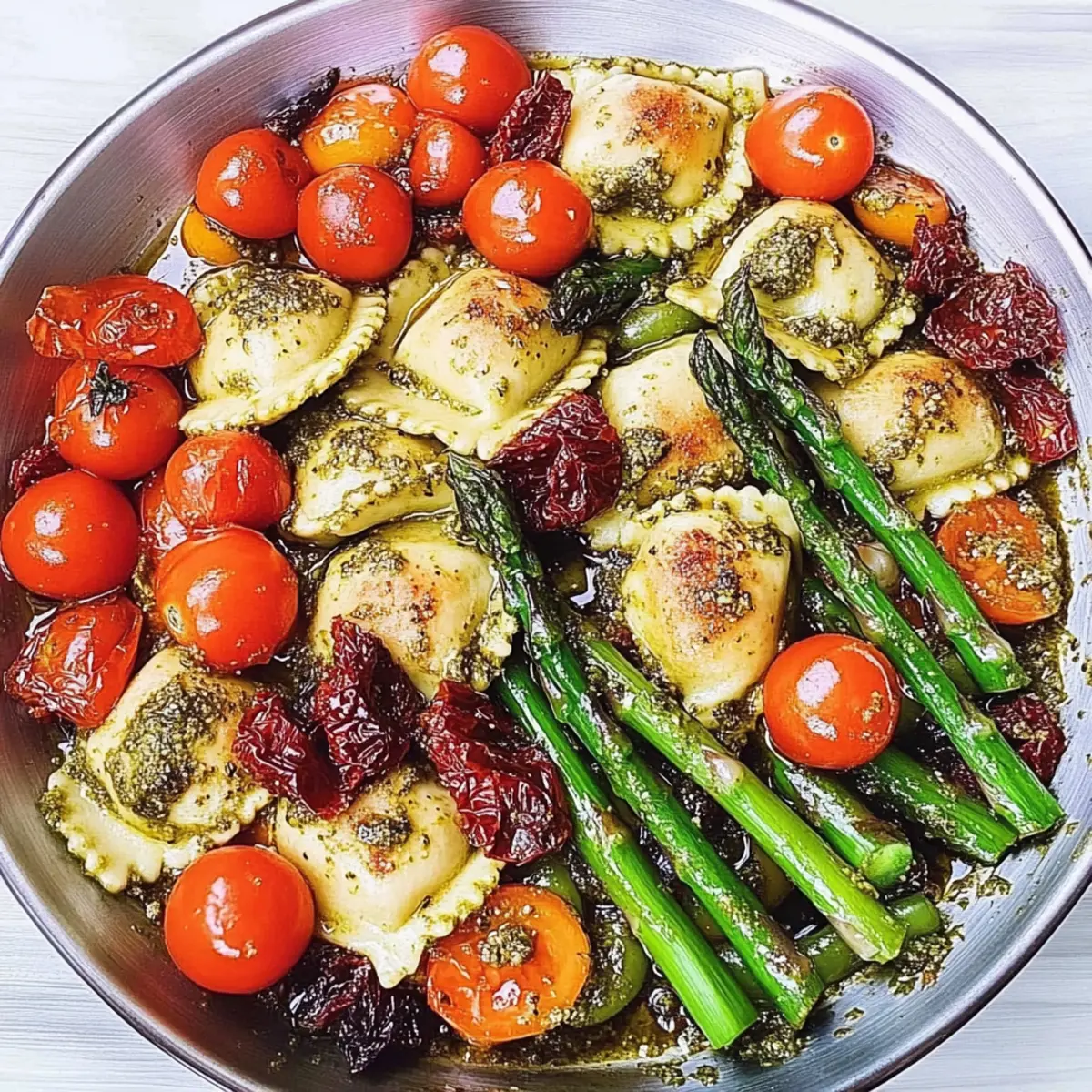 Delicious Chicken Ravioli with Pesto and Veggies in 30 Minutes