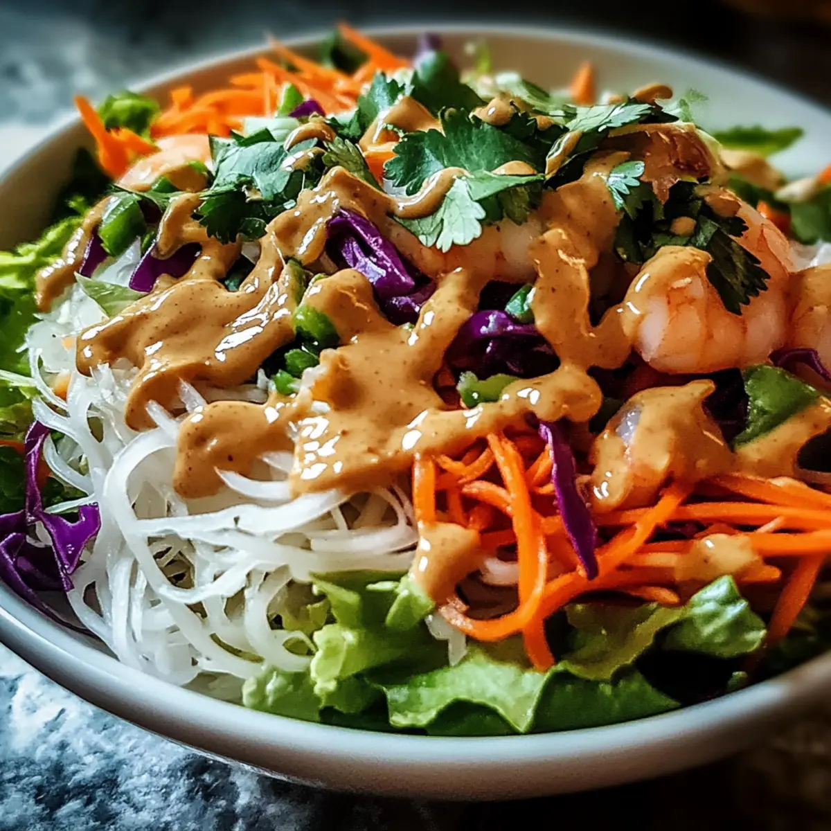 Spring Roll Salad with Peanut Dressing for Fresh Flavor Bliss