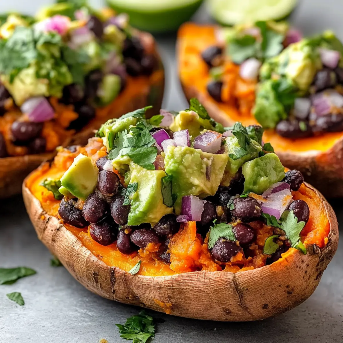 Black Bean and Avocado Stuffed Sweet Potatoes for a Cozy Meal