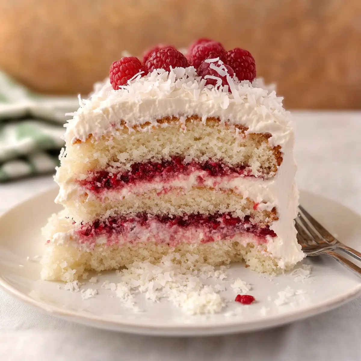 Raspberry Surprise Coconut Snowball Cake for Ultimate Delight