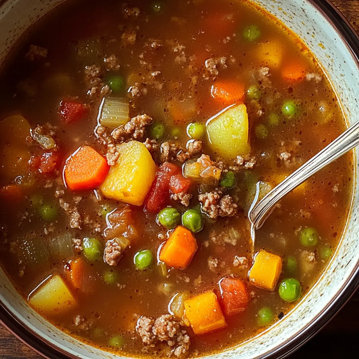 Hearty Old Fashioned Hamburger Soup for Cozy Nights