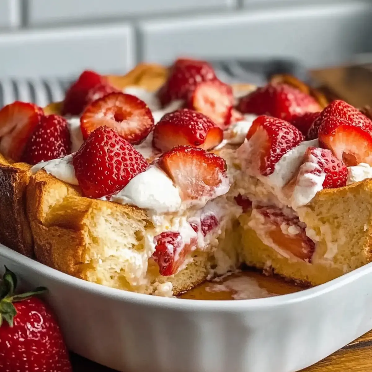 Strawberry Cream Cheese French Toast Bake for Weekend Indulgence