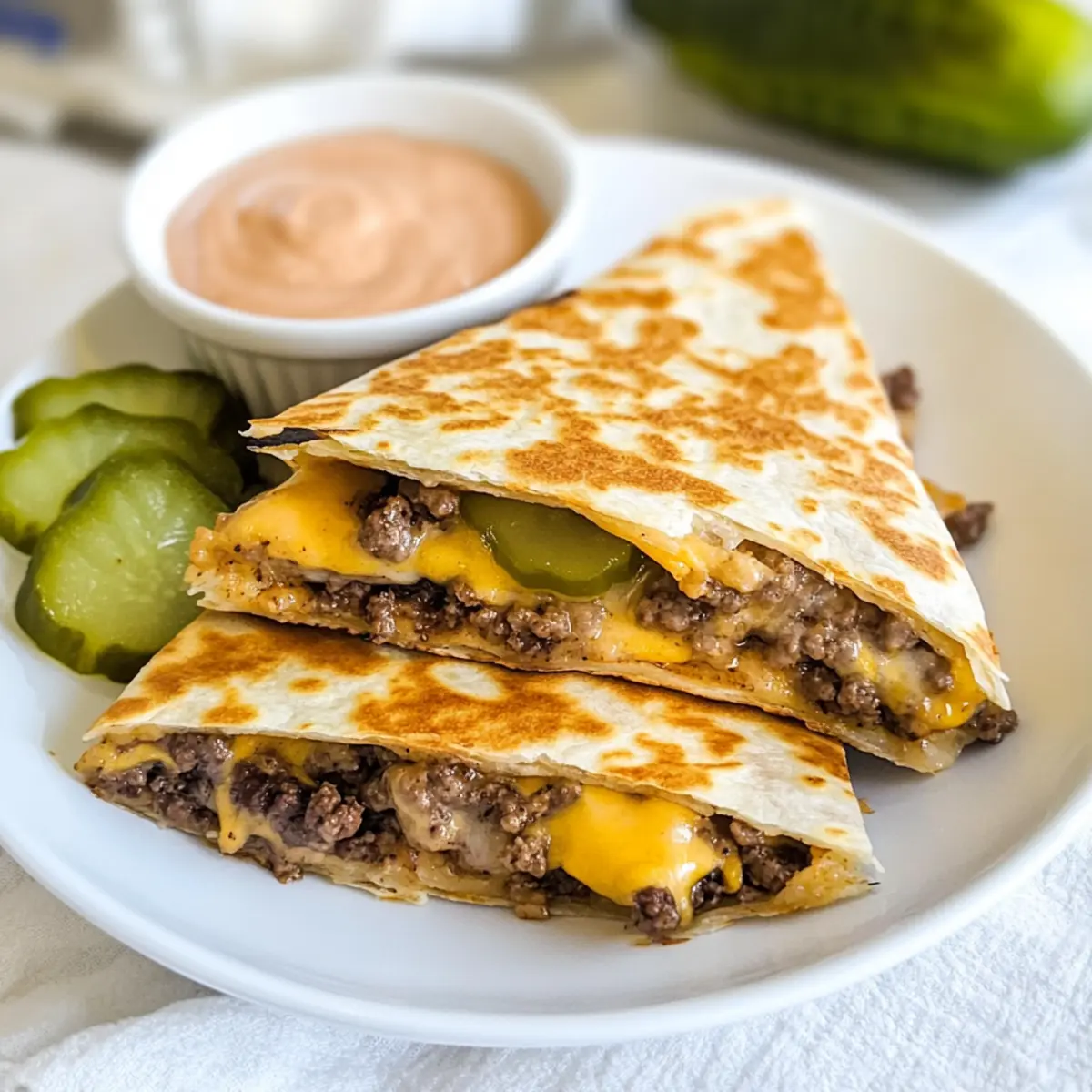 Crispy Cheeseburger Quesadillas That Will Rock Your Dinner