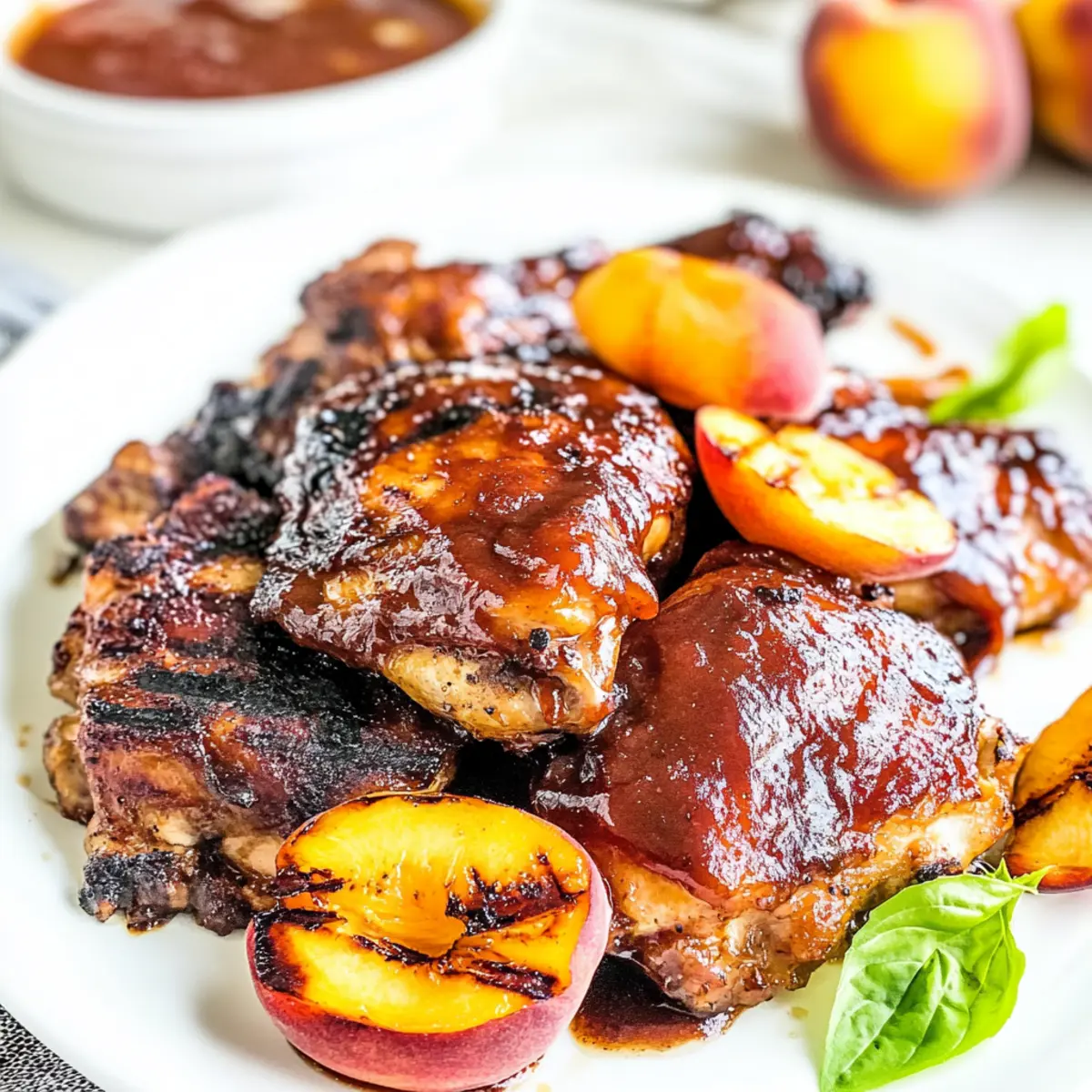 Grilled Bourbon Peach BBQ Chicken for Ultimate Summer Flavor