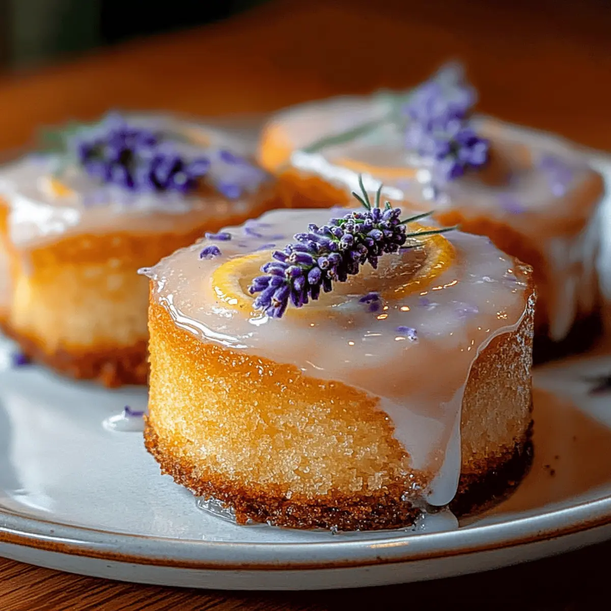 Mini Lemon Cakes with Lavender Glaze for Elegant Gatherings