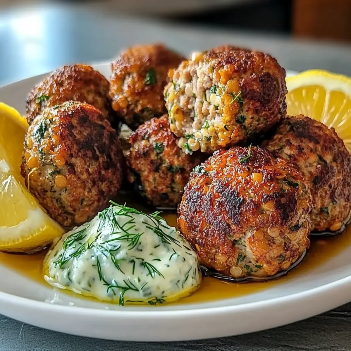 Baked Greek Lentil Meatballs with Tzatziki: A Flavorful Delight