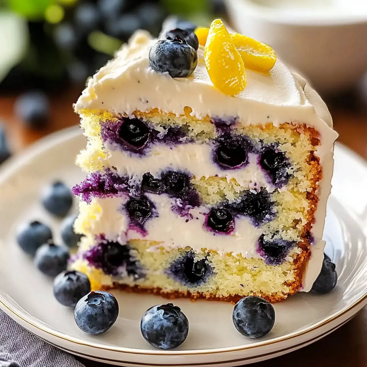 Delightful Mother's Day Blueberry Cake with Lemon Cream Cheese Frosting