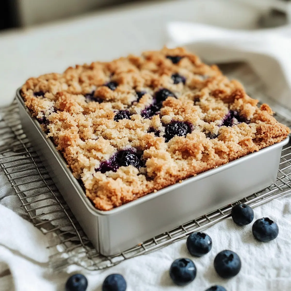 Irresistible Blueberry Coffee Cake with Crunchy Topping