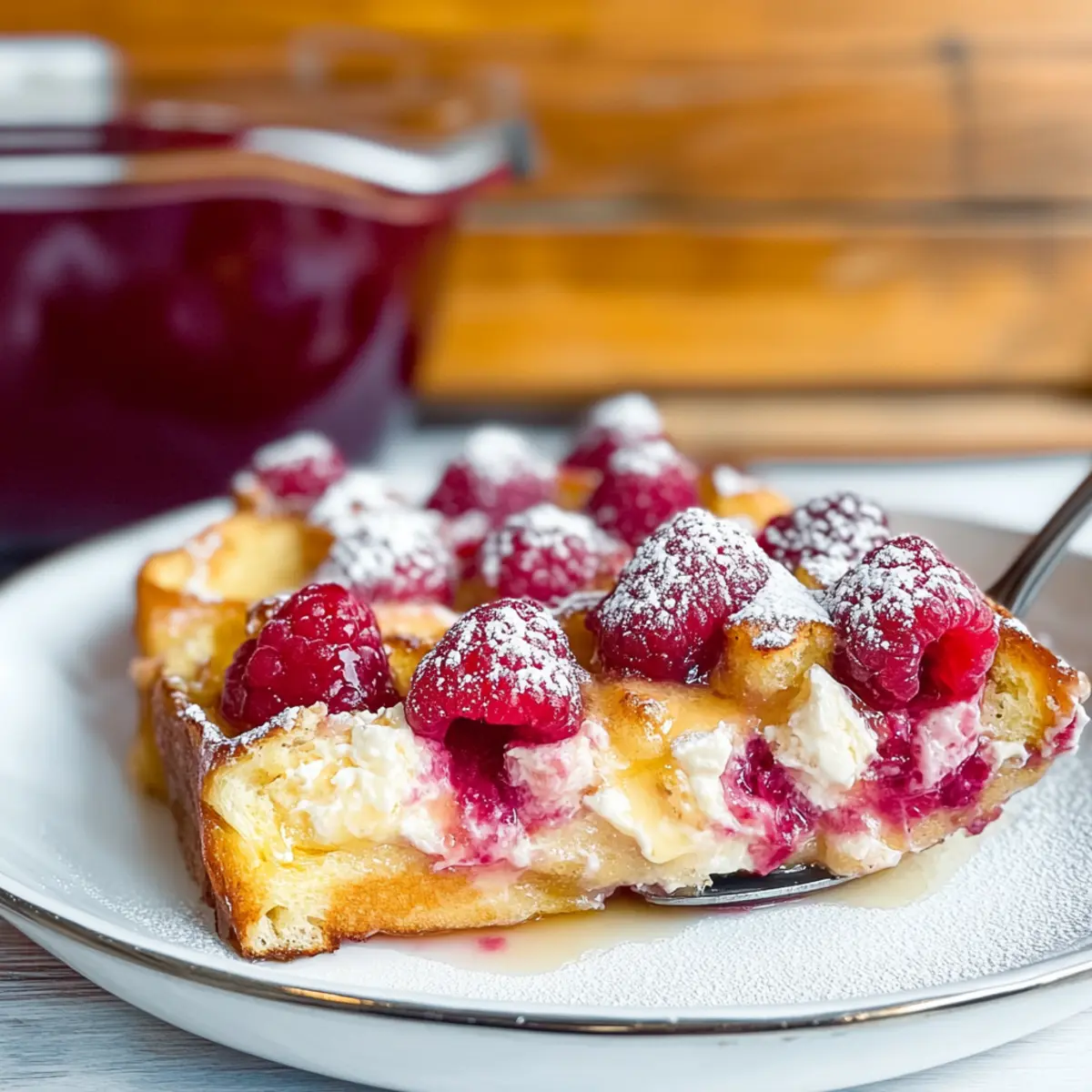 Raspberry Cheesecake French Toast Casserole for Breakfast Bliss