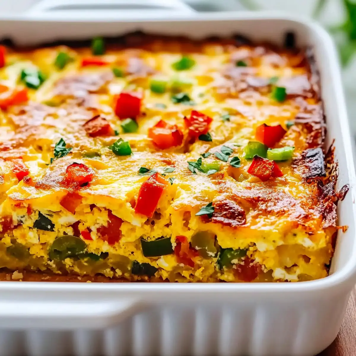 Hearty Vegetarian Veggie Egg Casserole with Hash Browns