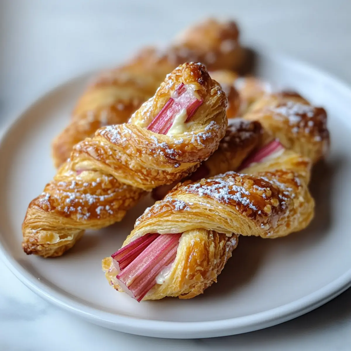 Flaky Rhubarb Cream Cheese Danish Twists for a Delightful Treat