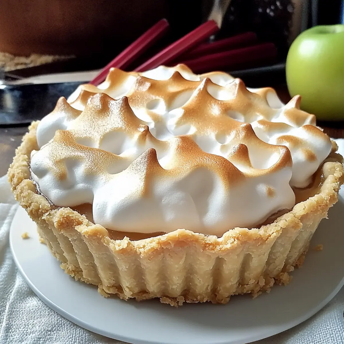 Fluffy Strawberry Rhubarb Meringue Pie for Sweet Summer Joy