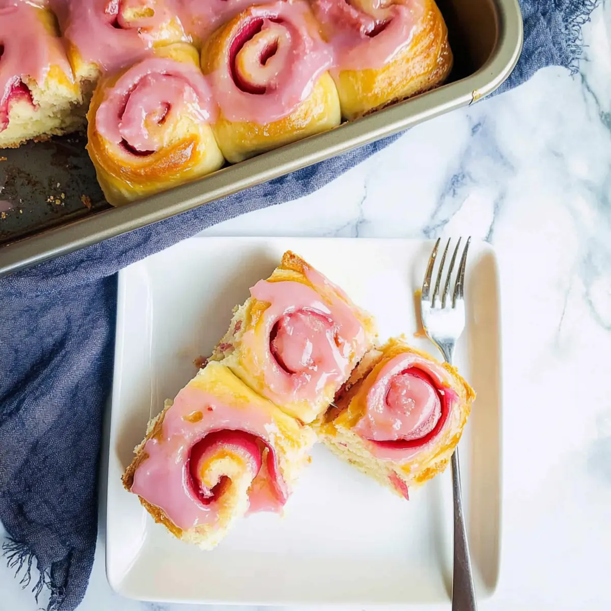 Tart Rhubarb Rolls with Luscious Pink Glaze You’ll Love