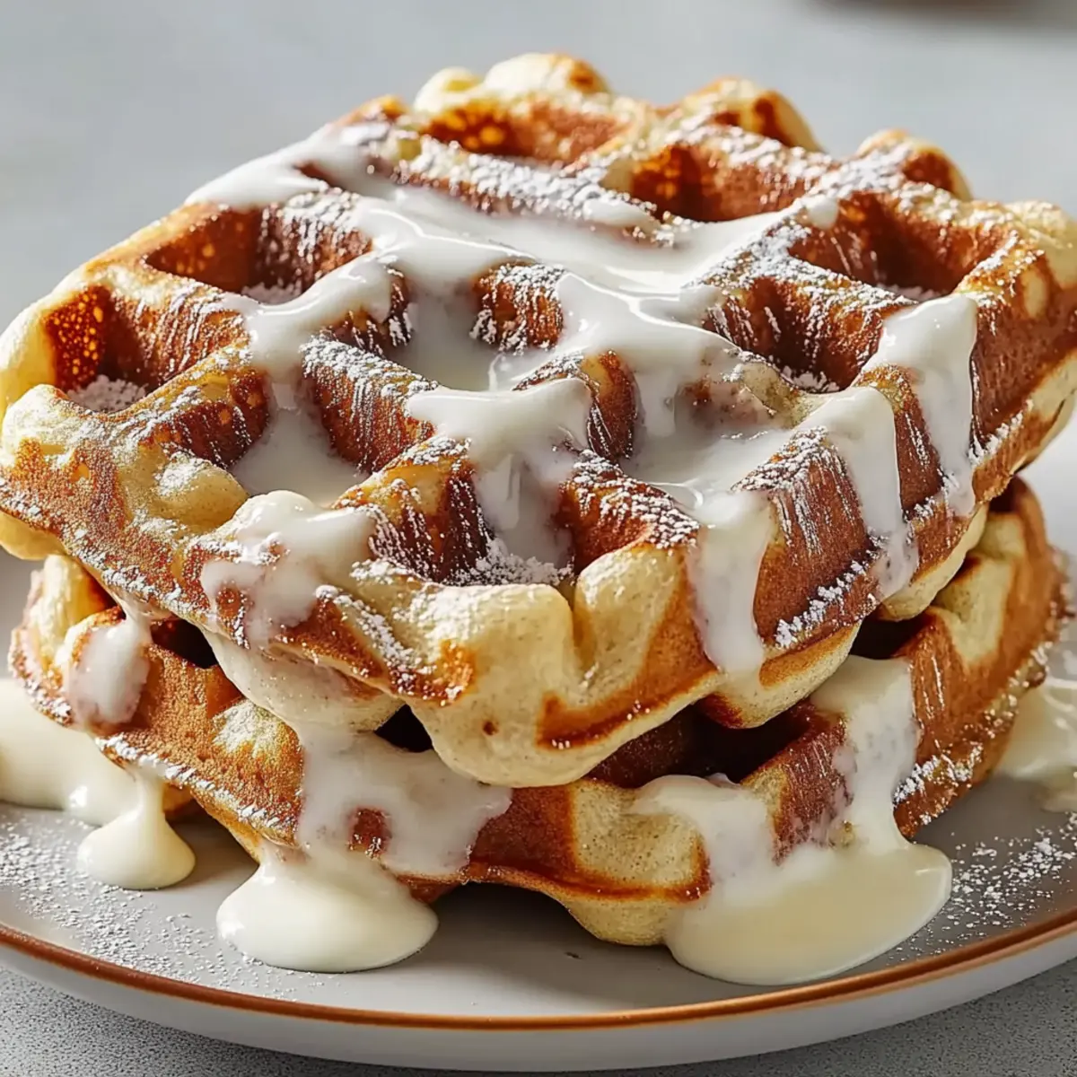 Cinnamon Roll Waffles Cream Cheese Heaven for Breakfast Bliss