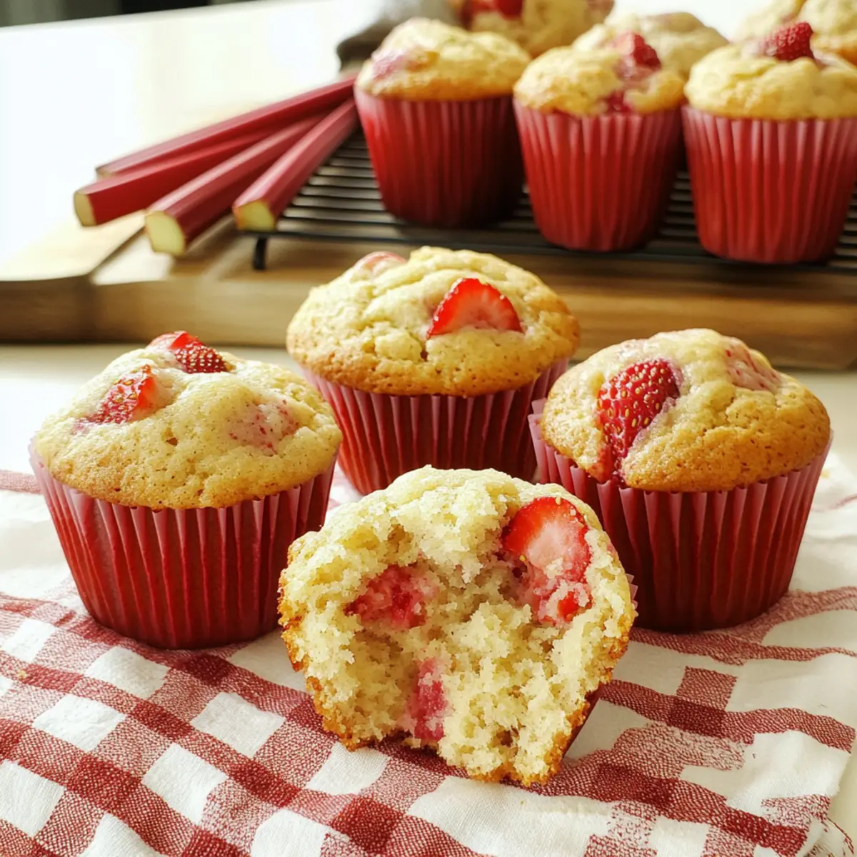 Sweet & Tart Strawberry Rhubarb Muffins for Summer Mornings