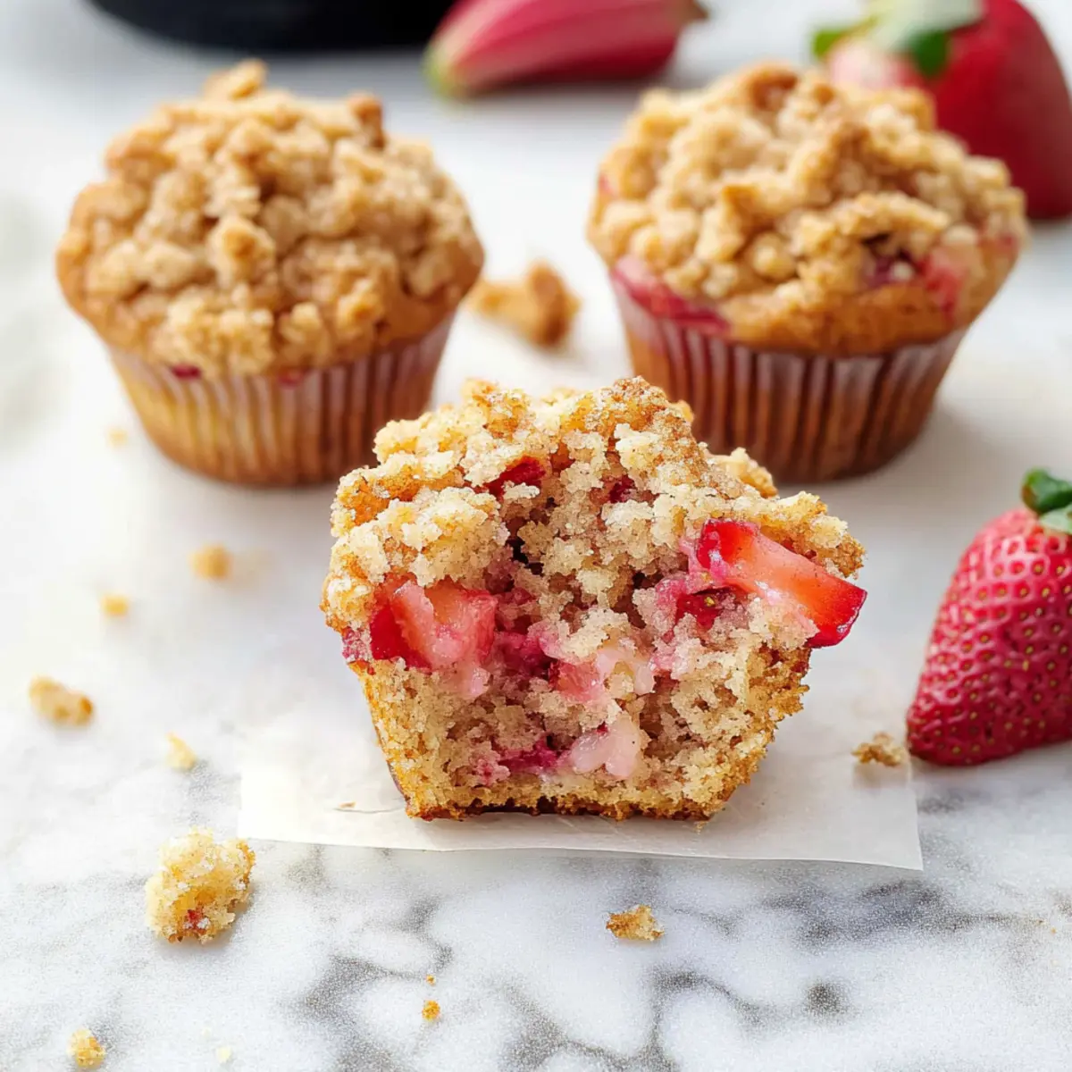 Big Buttermilk Strawberry Rhubarb Muffins for a Cozy Morning