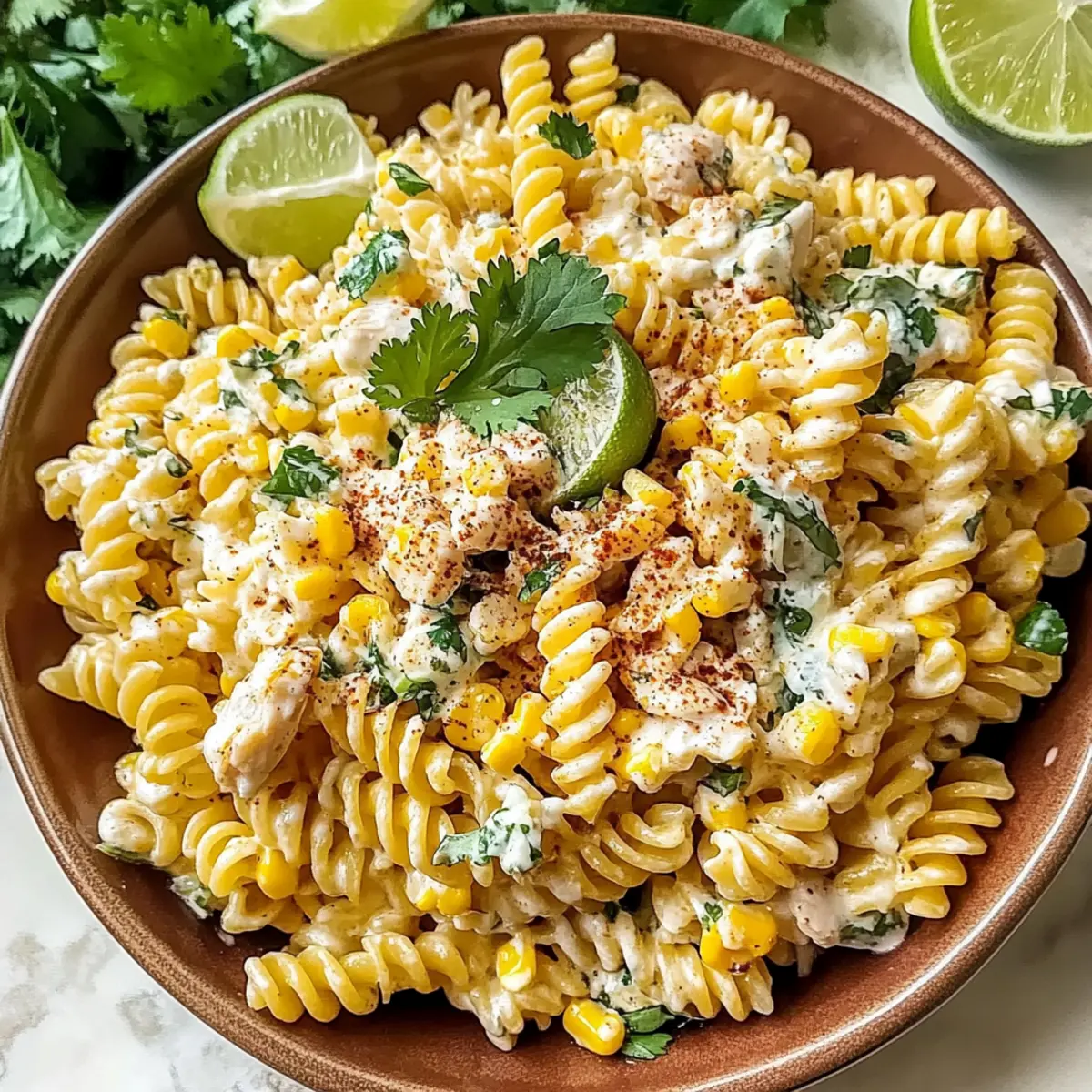 Creamy Elote Pasta Salad with Greek Yogurt Twist