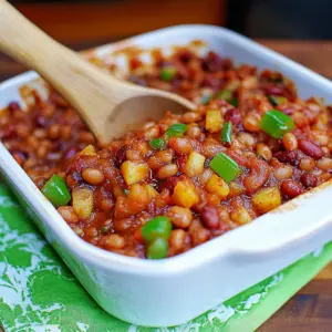 Hawaiian Baked Beans with Pineapple & Bellpepper