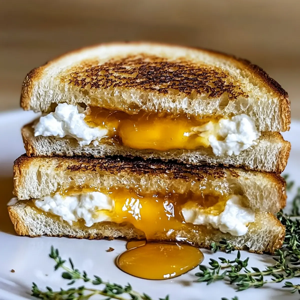 Gourmet Picnic Idea: Goat Cheese Grilled Cheese with Honey