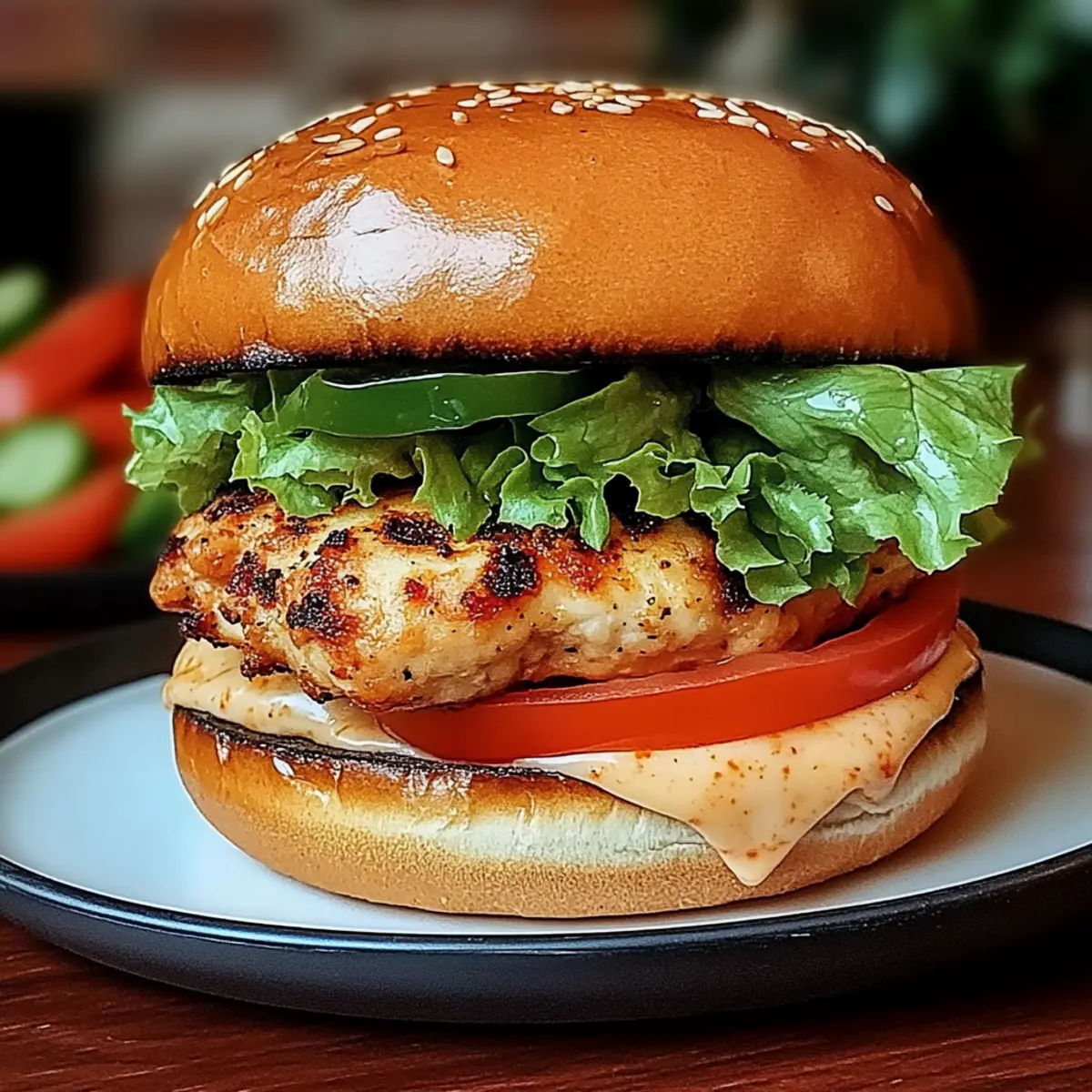 Irresistible Spicy Chipotle Chicken Burger Bursting with Flavor