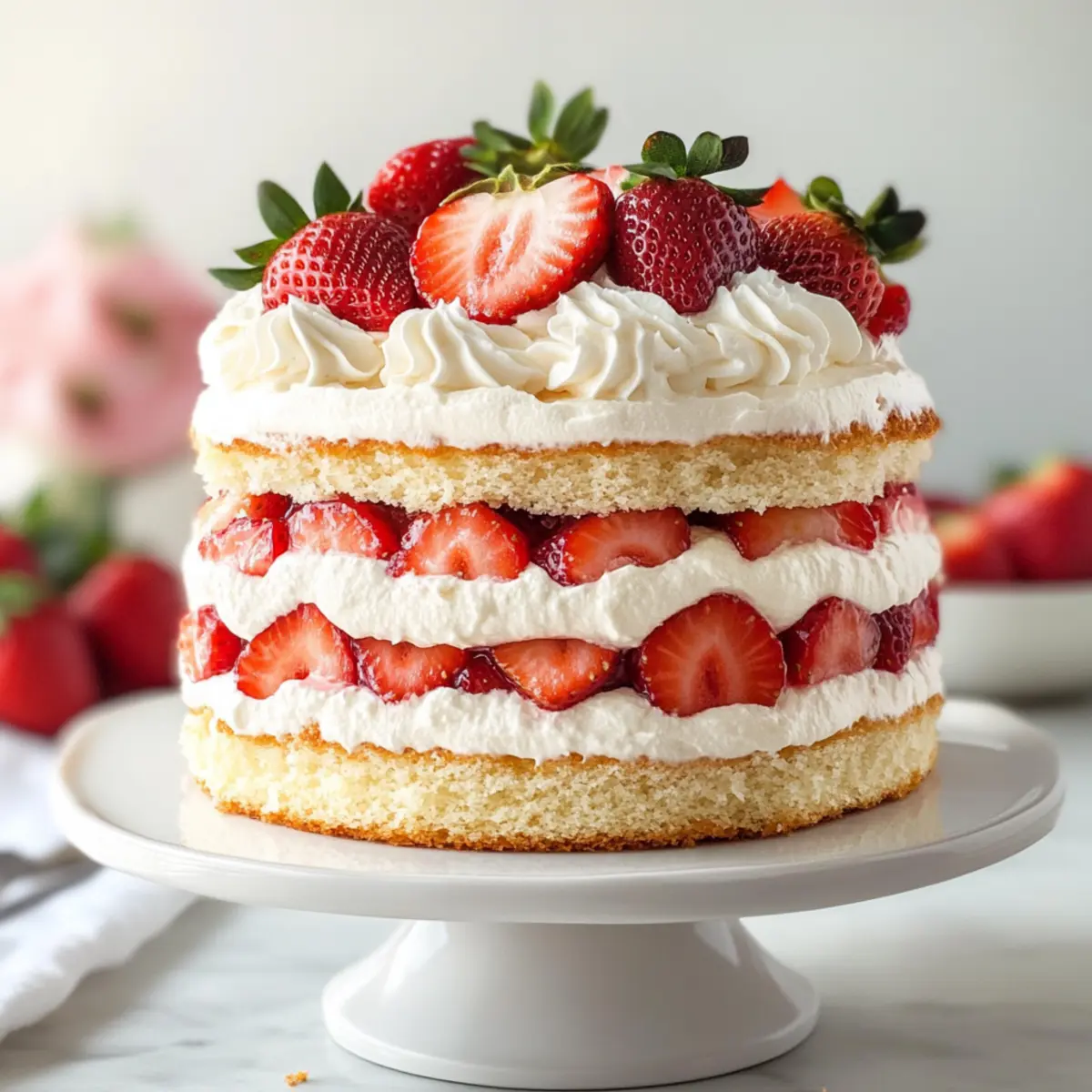 Delightful Strawberries and Cream Cake for Perfect Summer Days