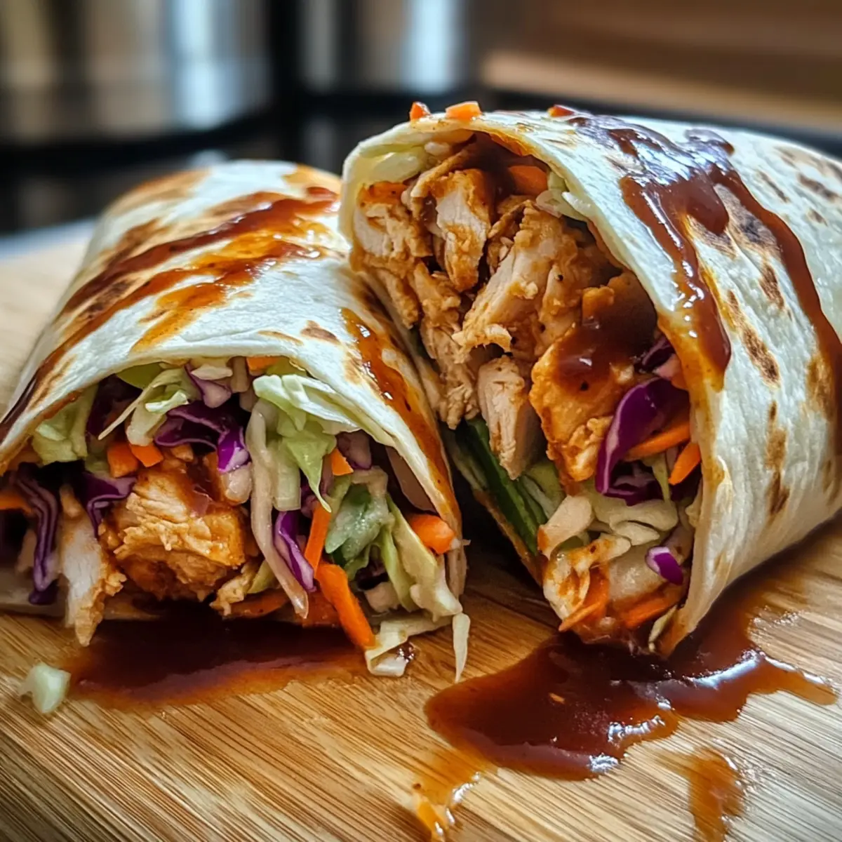 BBQ Chicken Coleslaw Wraps for a Crunchy Flavor Explosion