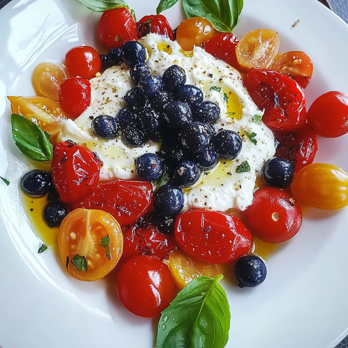 Delicious Red White & Pickled Blueberry Burrata for Summer Fun