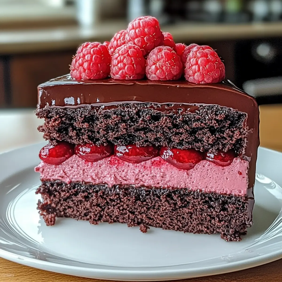Irresistible Dark Chocolate Raspberry Mousse Cake Recipe
