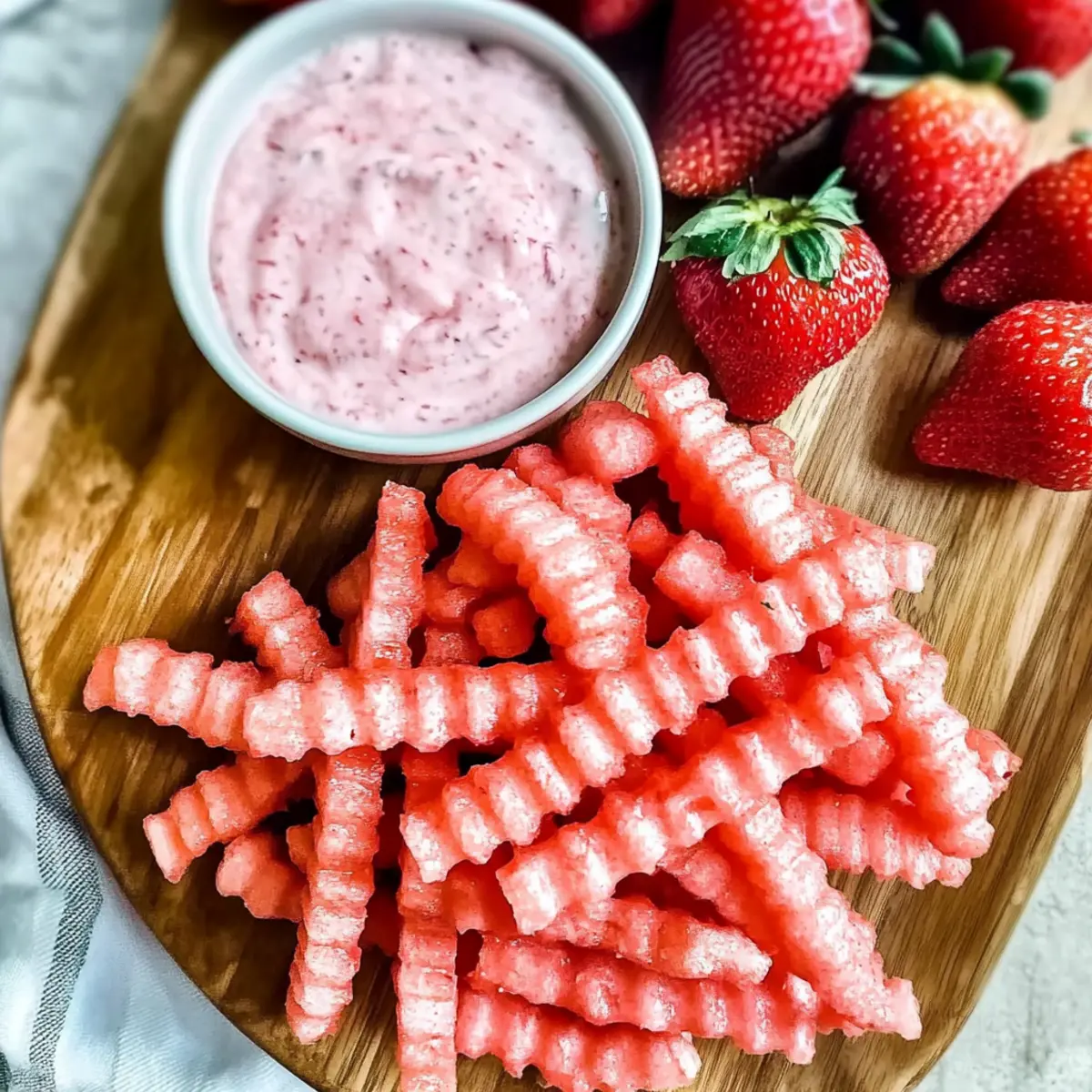 Delicious Watermelon Fries with Strawberry Yogurt Dip Fun