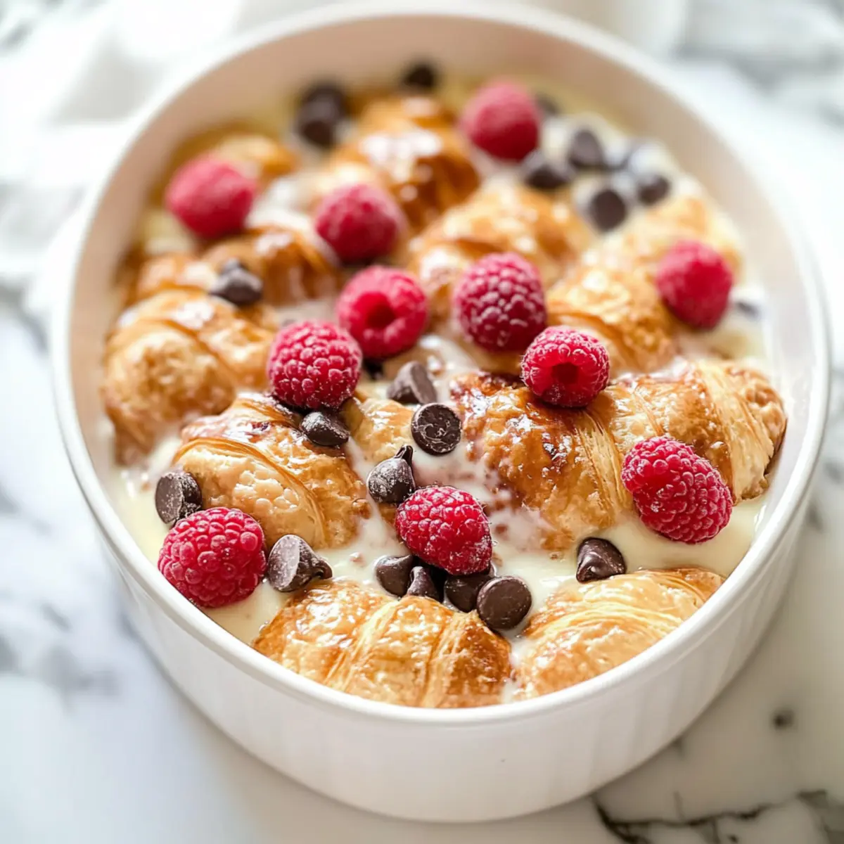 Delicious Raspberry Chocolate Croissant Pudding for Brunch Bliss