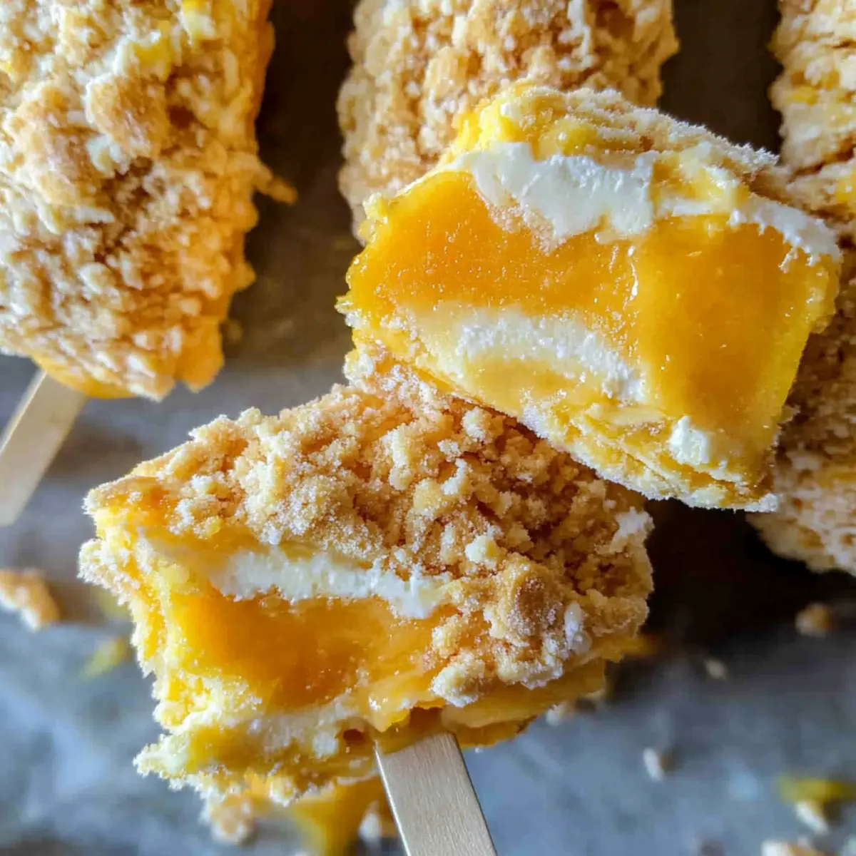 Cookie Coated Mango Lassi Frozen Yogurt Bars for Summer Bliss