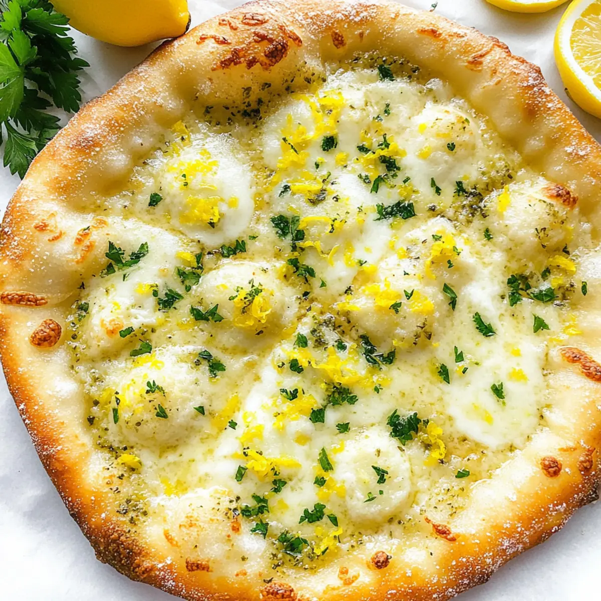 Zesty Lemon Pizza with Creamy Mozzarella Delight