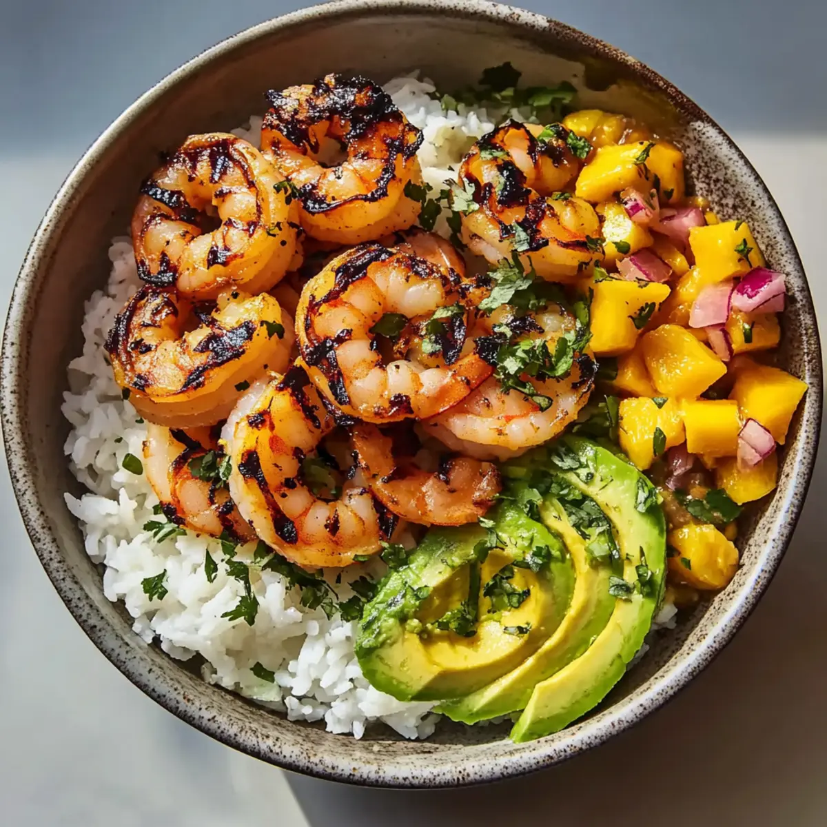 Savor the Flavor: Charred Shrimp and Avocado Bowl Delight