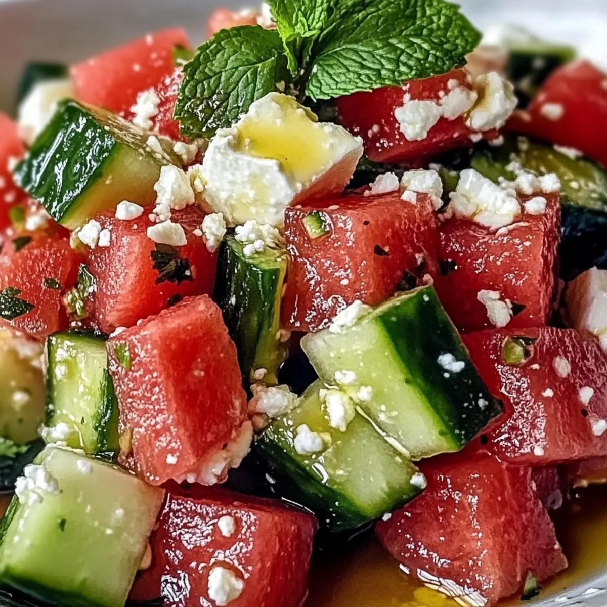 Refreshing Watermelon Feta Cucumber Salad for Hot Days