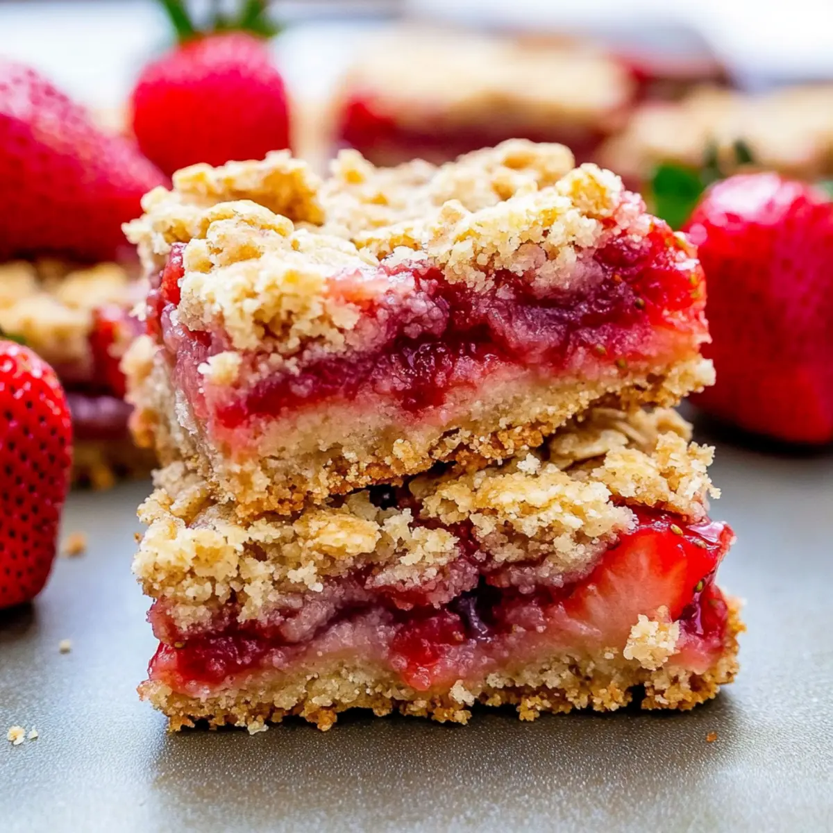Strawberry Oatmeal Crumble Bars for Joyful Mornings