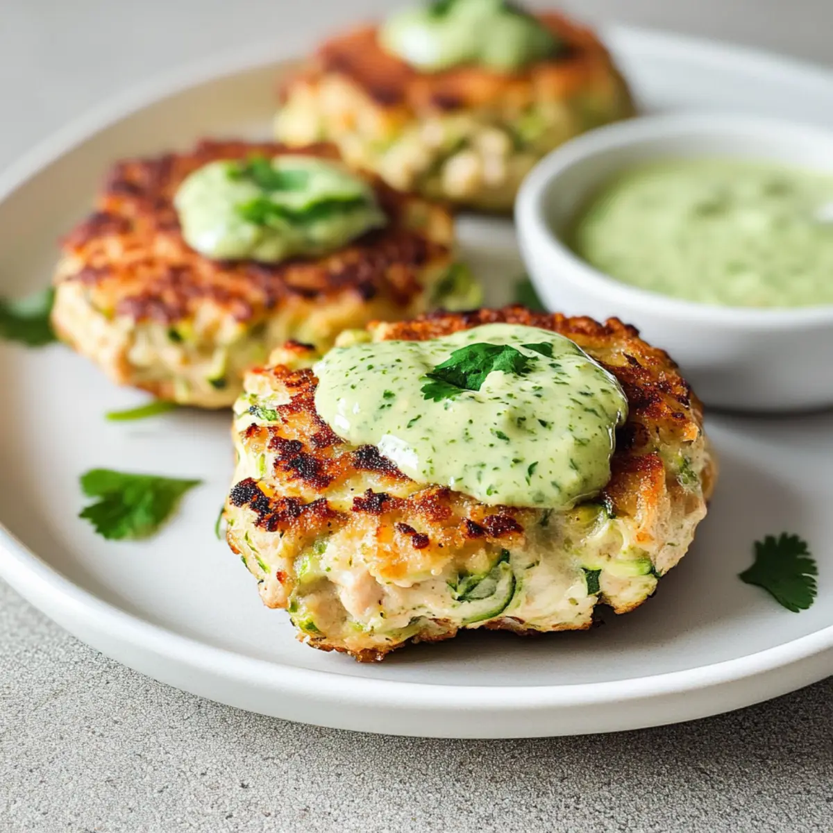 Zesty Chicken Zucchini Poppers with Creamy Cilantro Dip