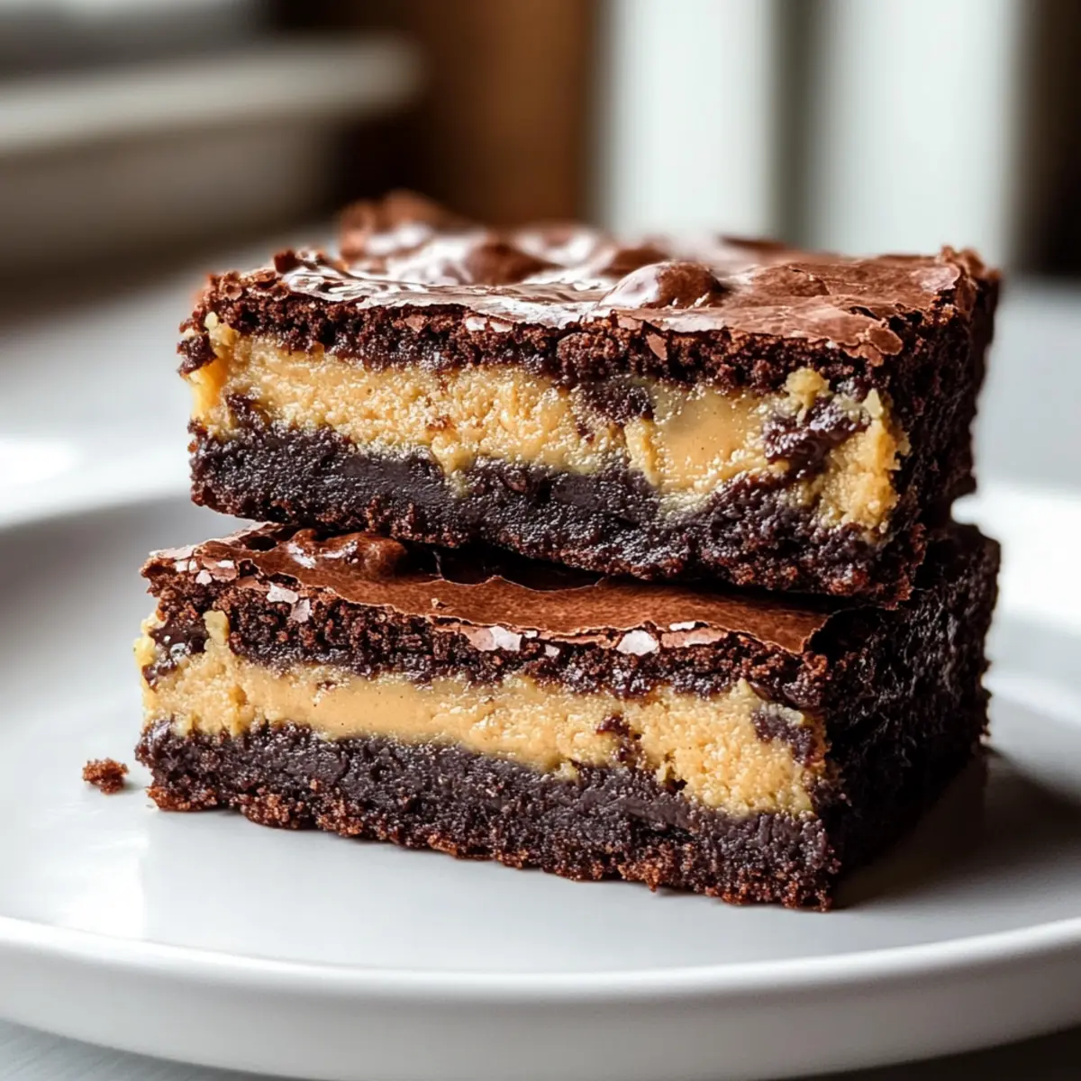 Peanut Butter Cookie Dough Stuffed Brownies for Sweet Indulgence