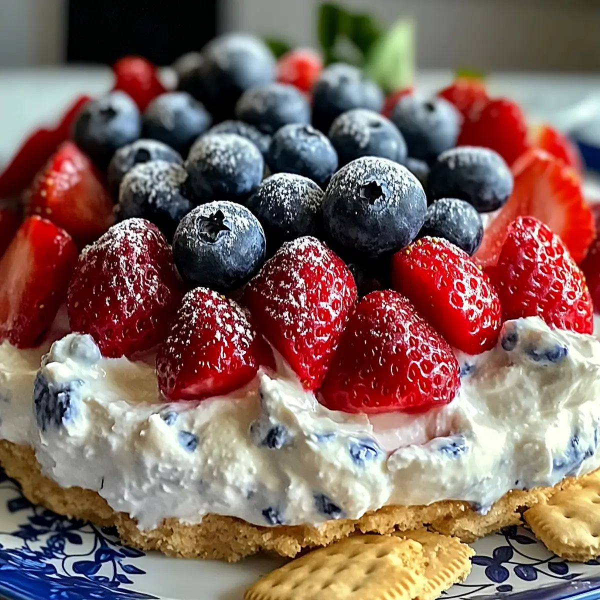 Delicious Red White and Blue Cheesecake Dip That's a Hit!