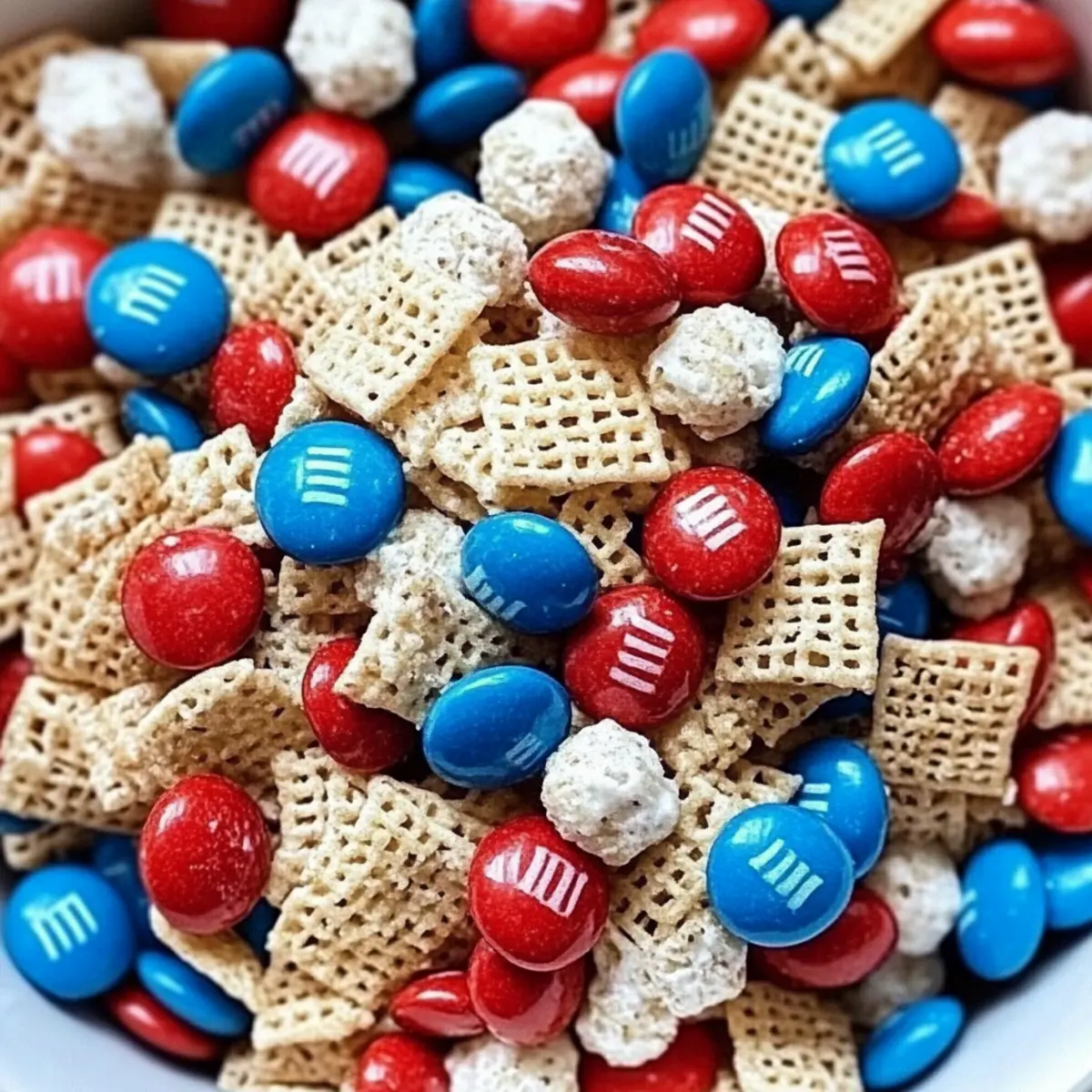 Red, White, and Blue Muddy Buddies for Your Festive Snacking