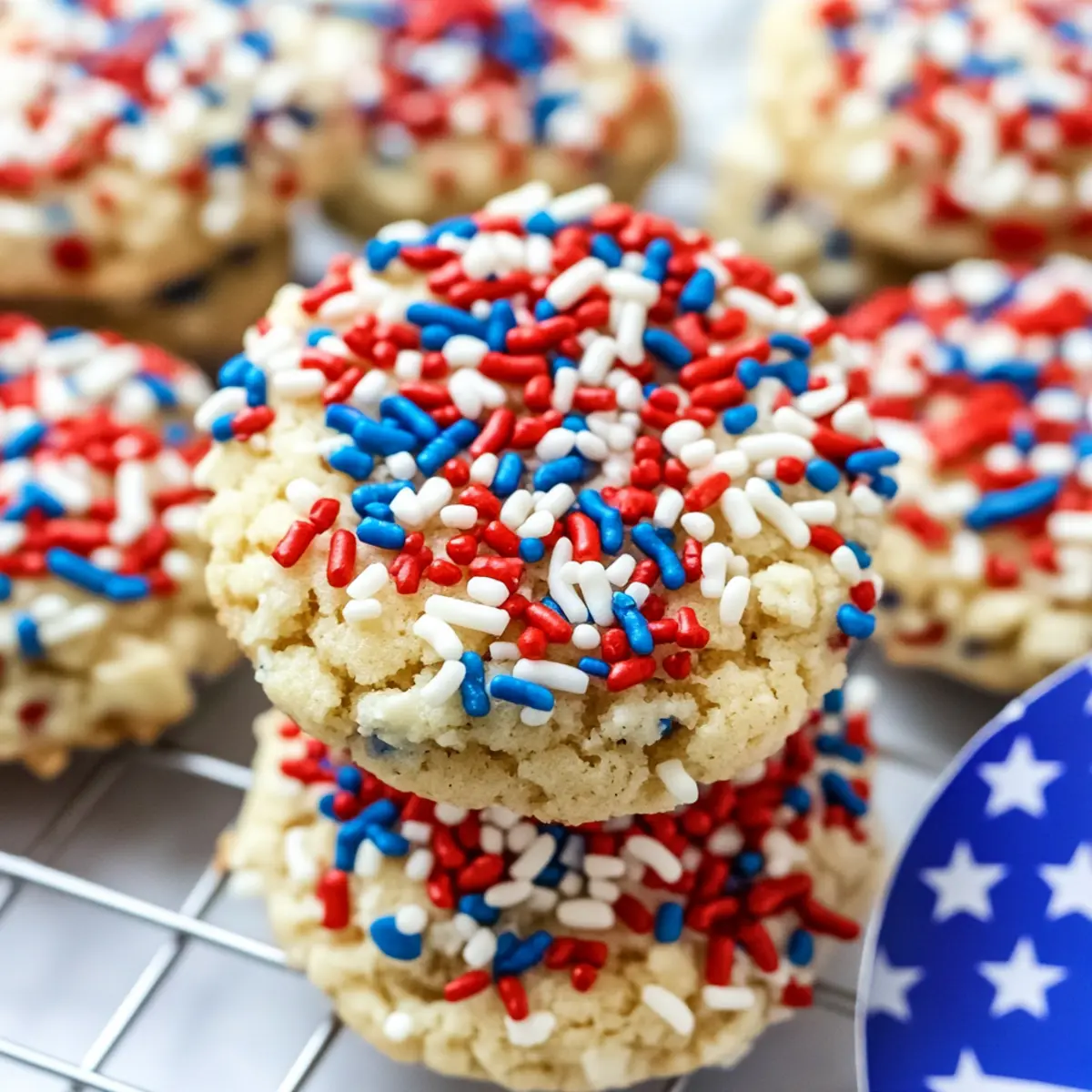 Irresistible 4th of July Sprinkle Cake Mix Cookies in 20 Minutes