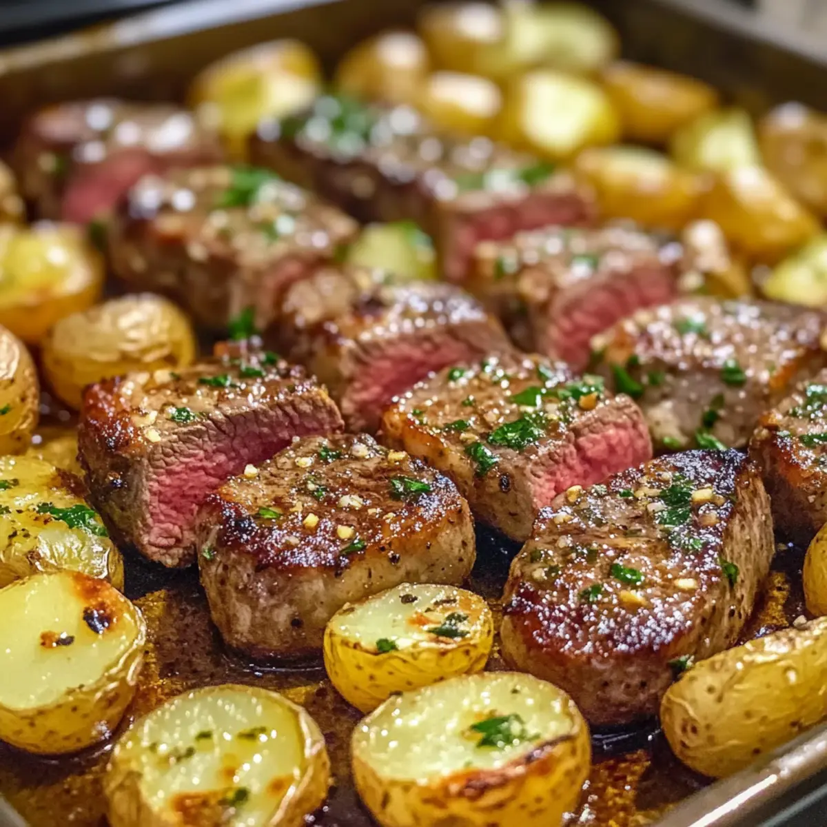 Sheet Pan Garlic Butter Steak & Potatoes for Easy Comfort Food