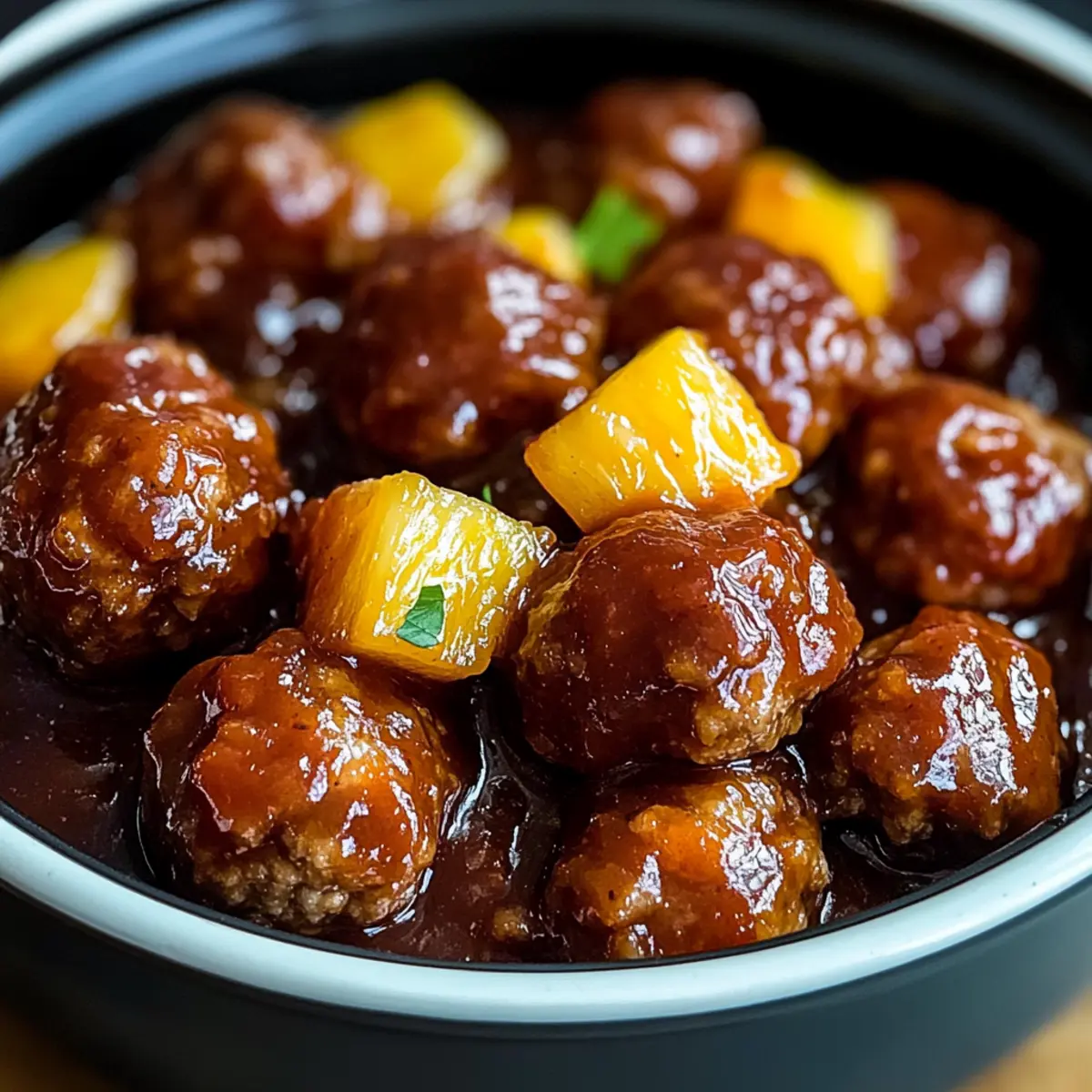 Savory Slow Cooker Pineapple Barbecue Meatballs You'll Love