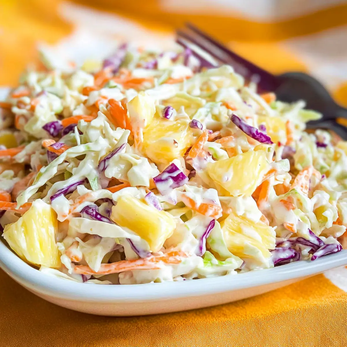 Tropical Hawaiian Pineapple Coleslaw with a Healthy Twist