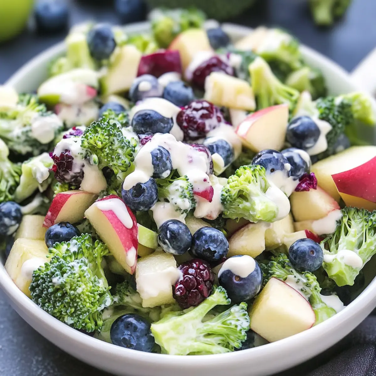 Healthy Broccoli Salad with Creamy Yogurt Dressing Bliss