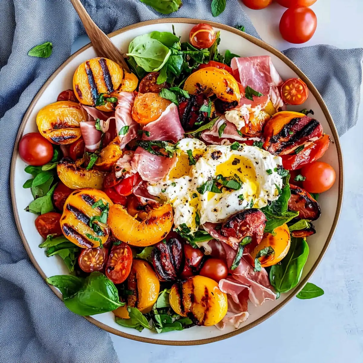 Grilled Nectarine Burrata Prosciutto Salad for Summer Bliss