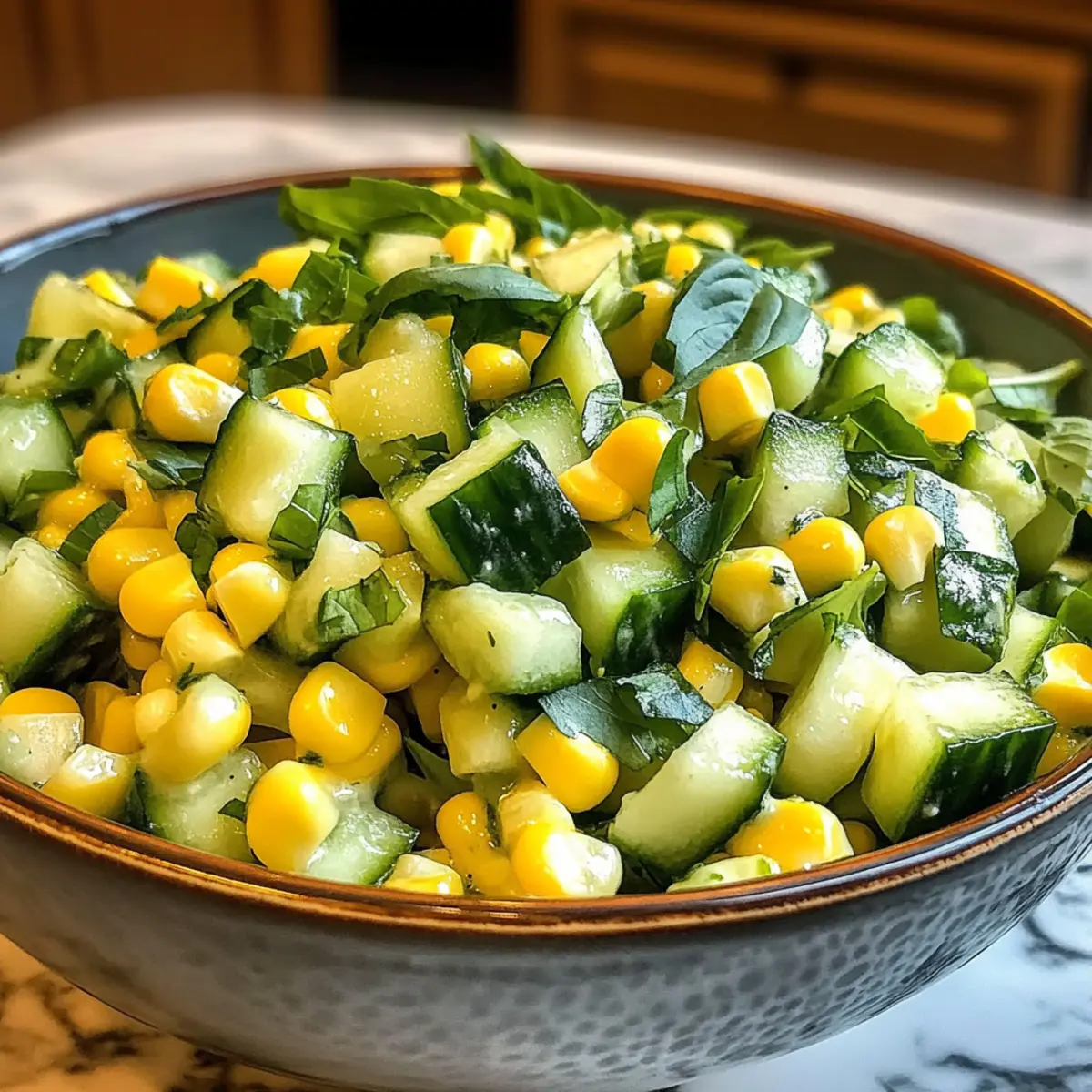 Corn and Cucumber Salad with Basil and Chives Bliss Joyfully Fresh