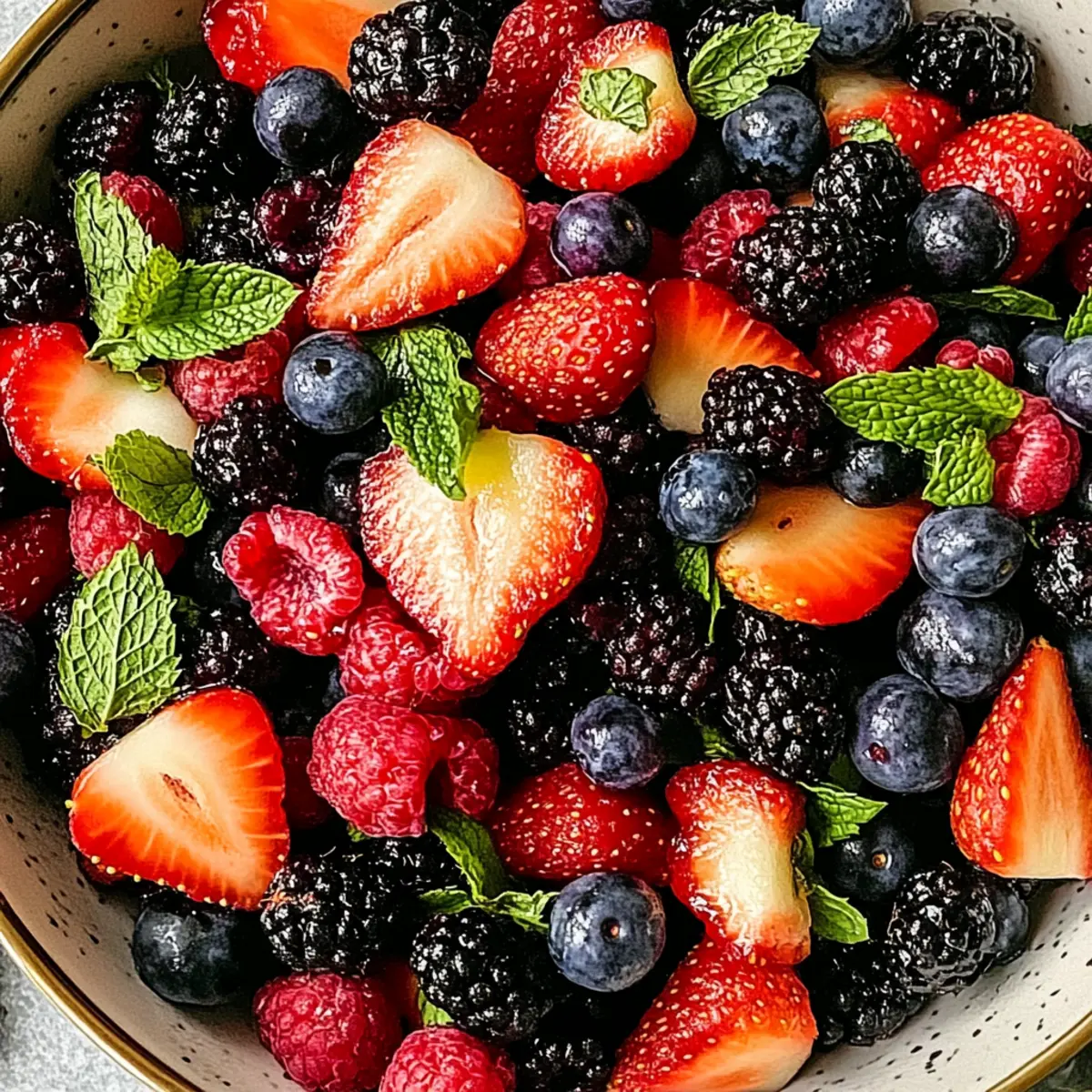 Fresh Berry Salad with Honey and Mint for a Refreshing Treat