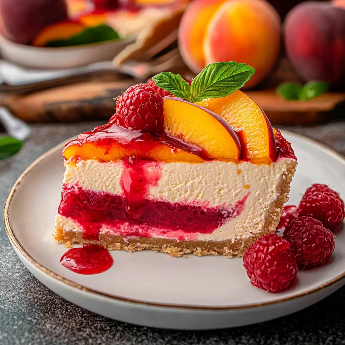 Irresistible Raspberry Peach Cheesecake for Summer Bliss