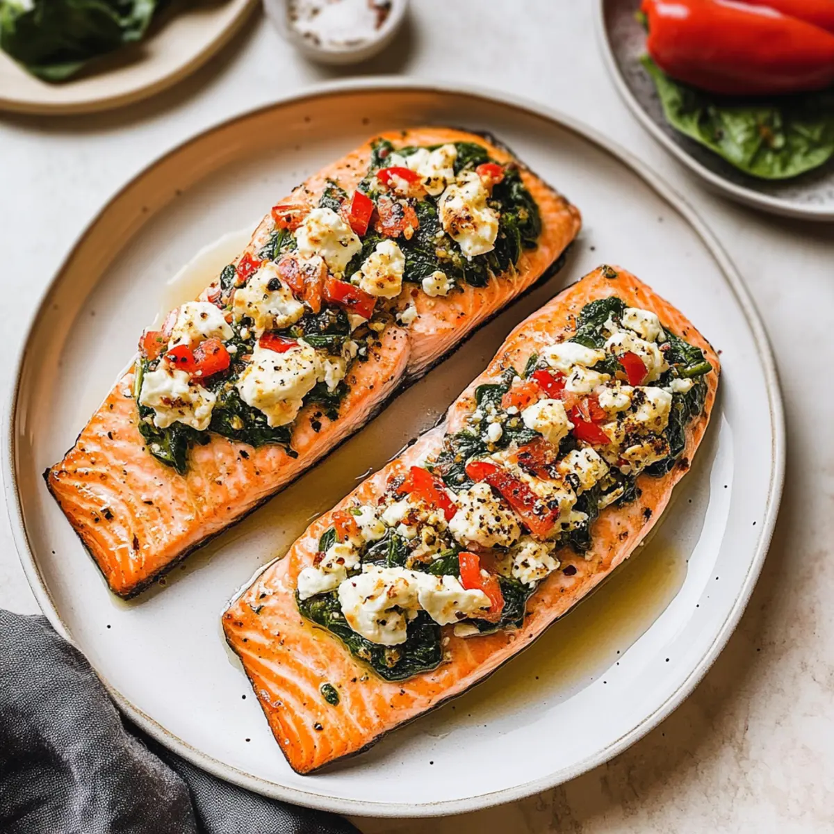 Melt-in-Your-Mouth Stuffed Salmon With Spinach & Feta