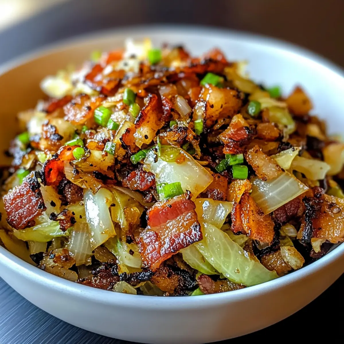 Savory Fried Cabbage with Bacon, Onion, and Garlic Bliss
